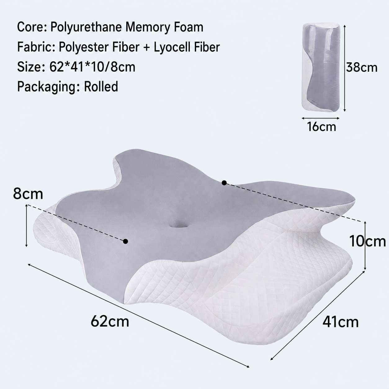 Ergonomic Butterfly Contour Pillow